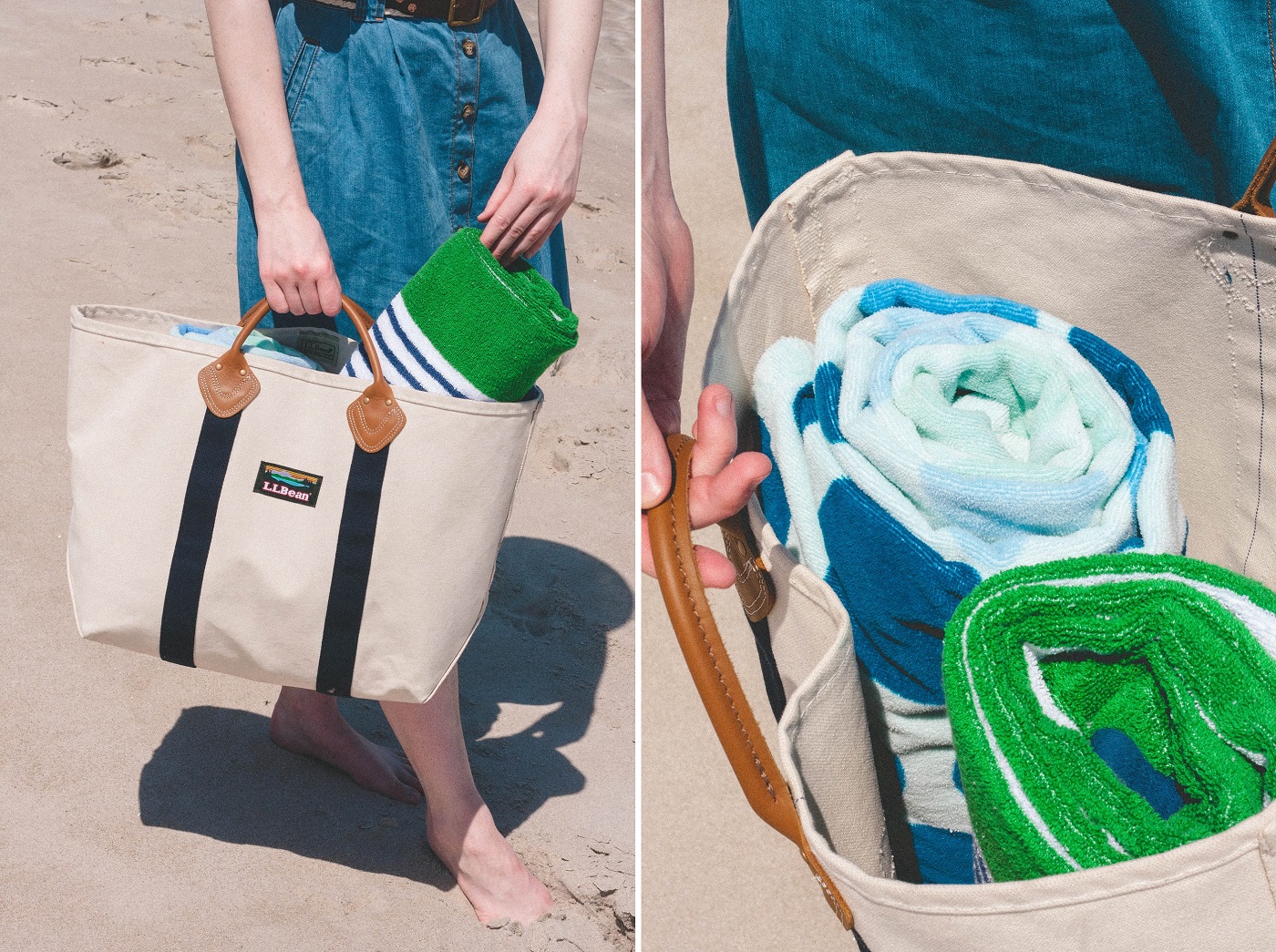 LLBean Boat Tote size comparison of the XL, L and M sizes #ironicboatt, boat and tote bag